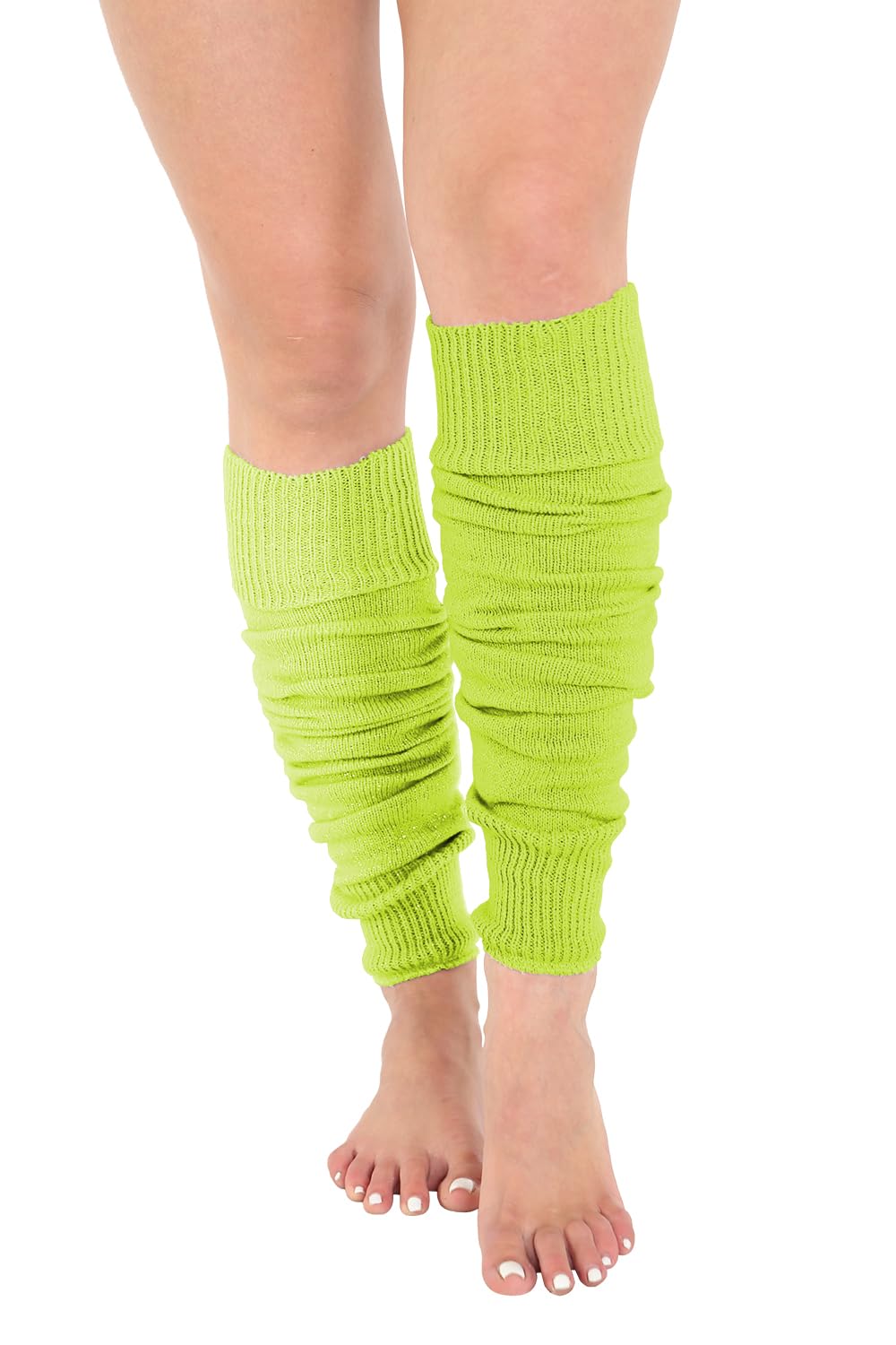 Crazy Chick Women's Yellow Crazy Chick® Deluxe Luxurious 80'S Plain Ribbed Leg Warmers Legwarmers 12 Color Tu Tu (Yellow)