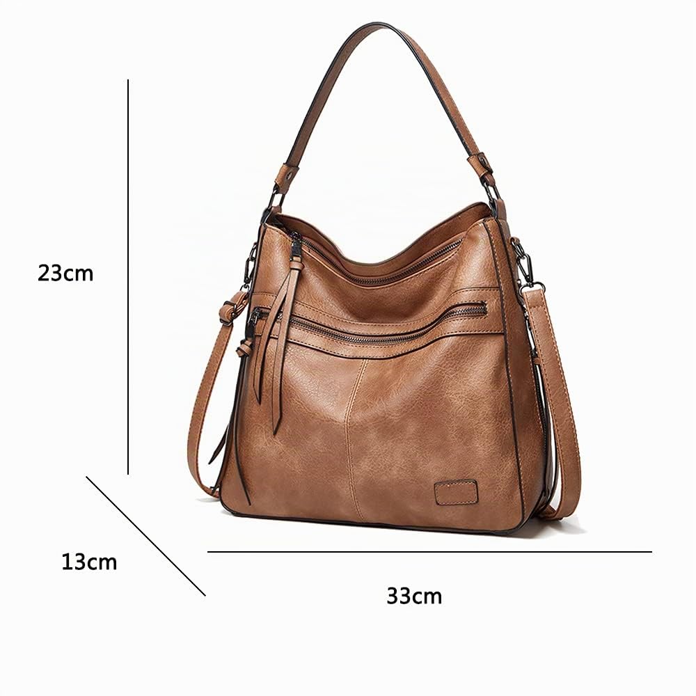 Borsa a Spalla Hobo Vintage in Pelle PU da Donna - Borsetta Elegante a Mano con Tracolla - Bauletto Crossbody
