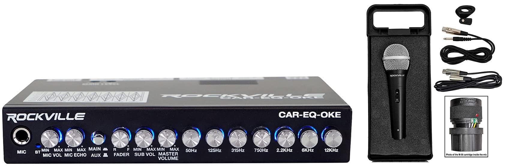 Amazon.com: Rockville CAR-EQ-Oke Bundle: 1/2 Din 7 Band Car Audio