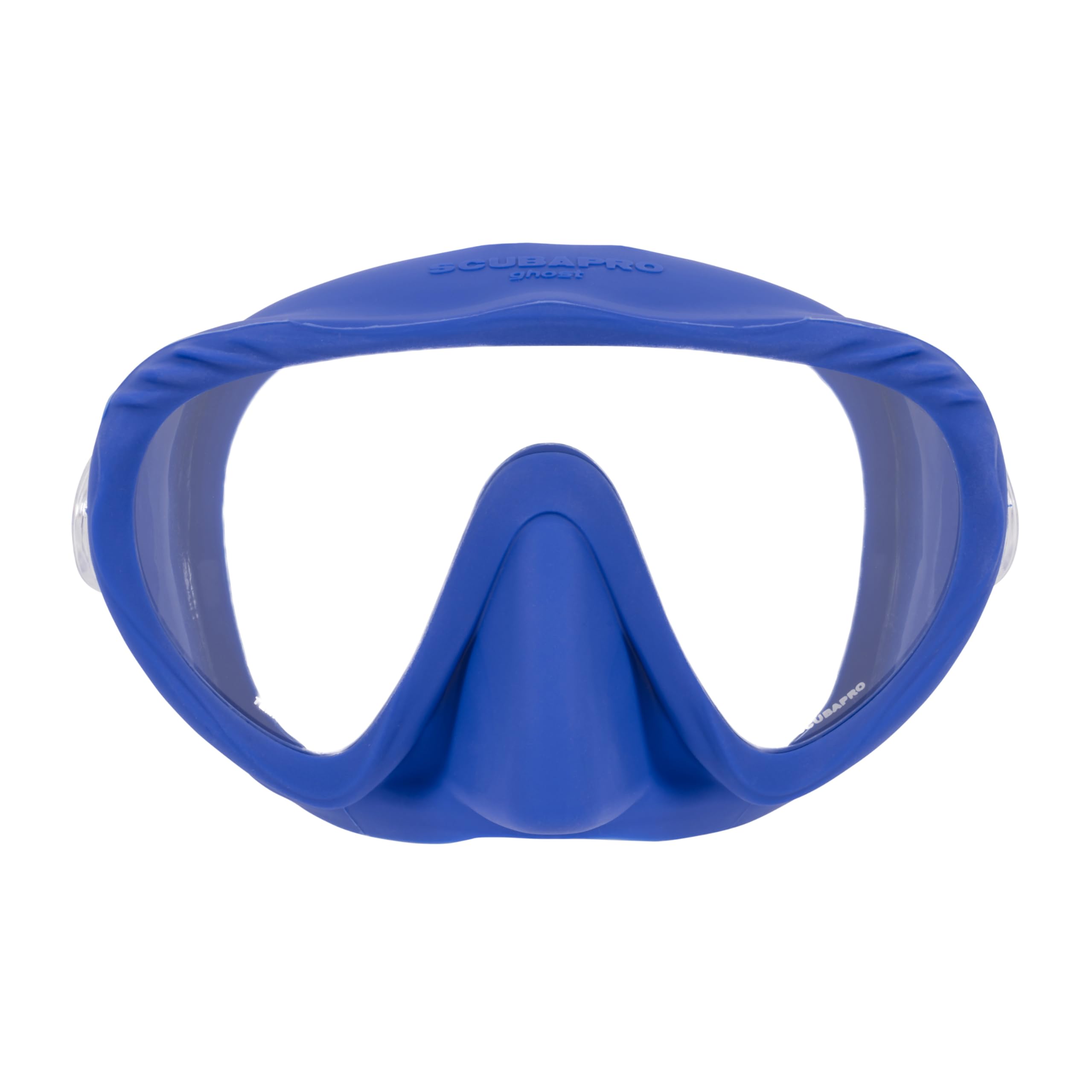 SCUBAPRO Ghost Scuba Dive Mask, Low-Volume Frameless Design w/Ultra Clear Single Lens, Silicone Skirt and Easy-Adjust Strap Buckles, Blue