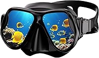 SpacingSavingHelper Anti-Fog Scuba Diving Mask: 180° HD Tempered Glass, Leak-Proof Silicone Snorkel Goggles for Adults Snorkeling Swimming