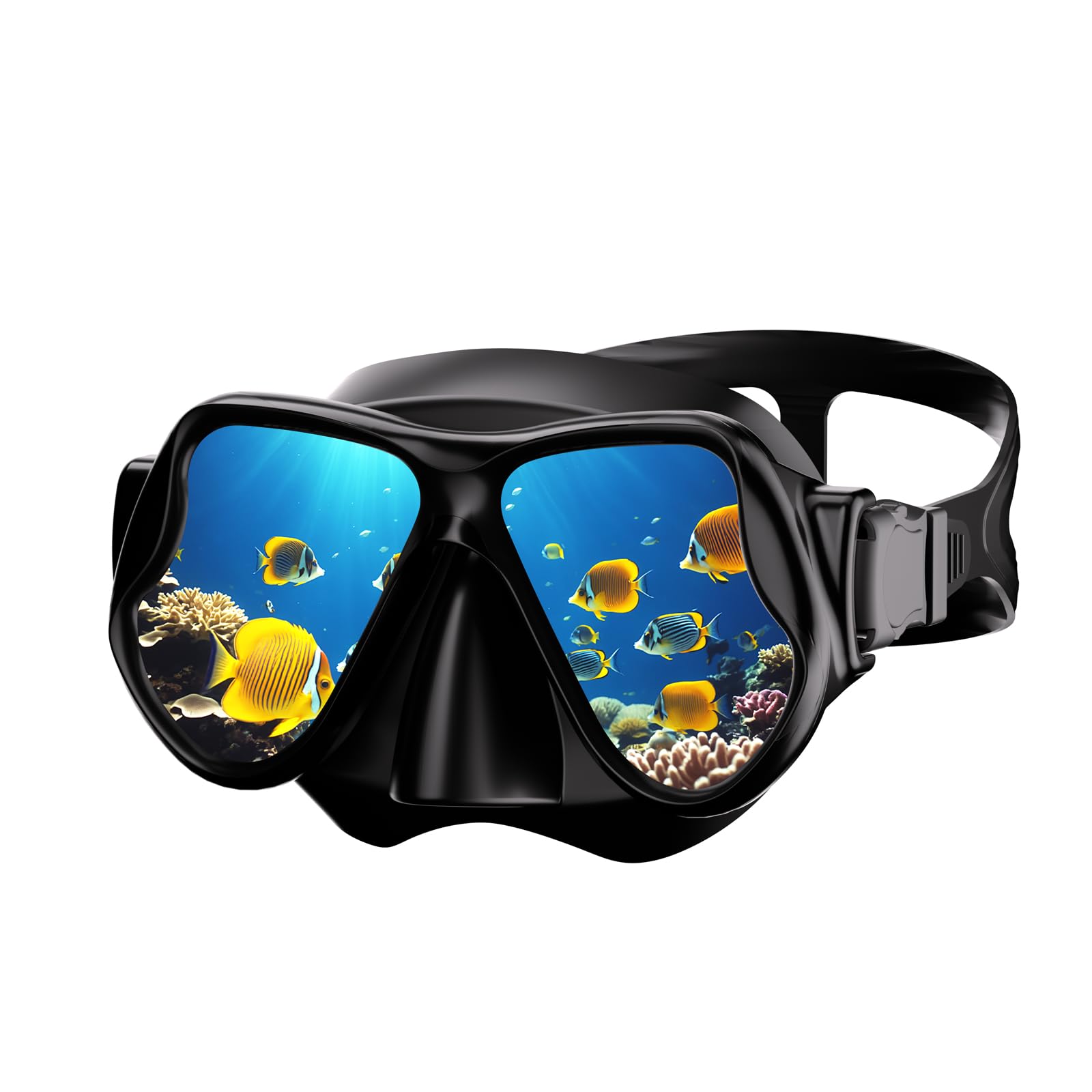 Maska do nurkowania, maska do nurkowania z przeciwmgielnym szkłem hartowanym HD, osłona na nos, maska do nurkowania dla dorosłych, nurkowania, snorkelingu, pływania