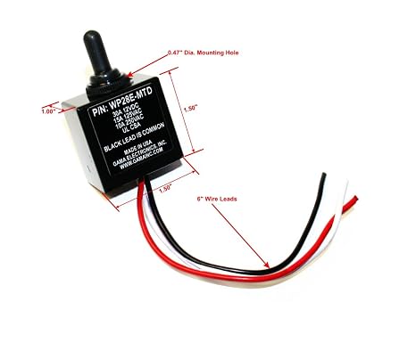 Waterproof 3 Position On-Off-On Toggle Switch