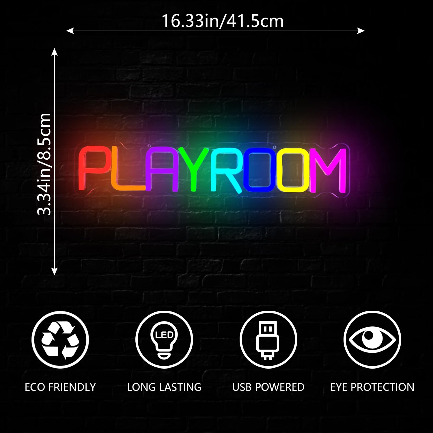 Jeachrl neonowy znak do pokoju zabaw, dekoracja ścienna, pokój zabaw, LED, USB, pokój zabaw, neonowe światła do strefy zabawek, sypialni, podświetlane znaki ścienne, dla dzieci, pokój zabaw, dekoracje