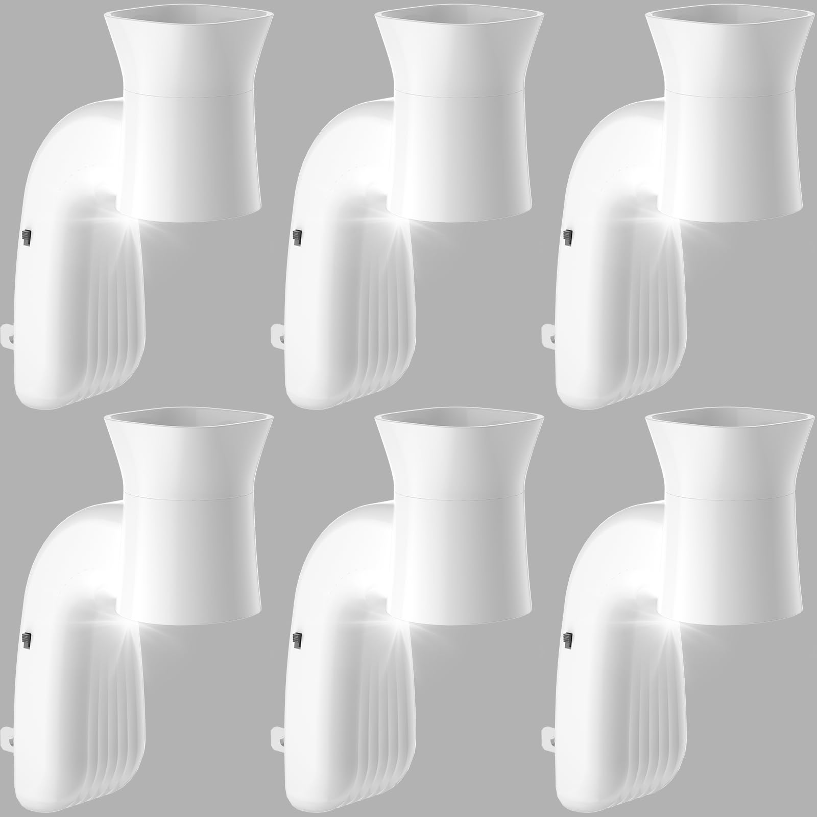 Zoblise 6pcs Wall Fragrance Plug in with Night Light, Compatible with Bath and Body Works Wallflowers, Rotatable Plug in Diffuser, Essential Oil