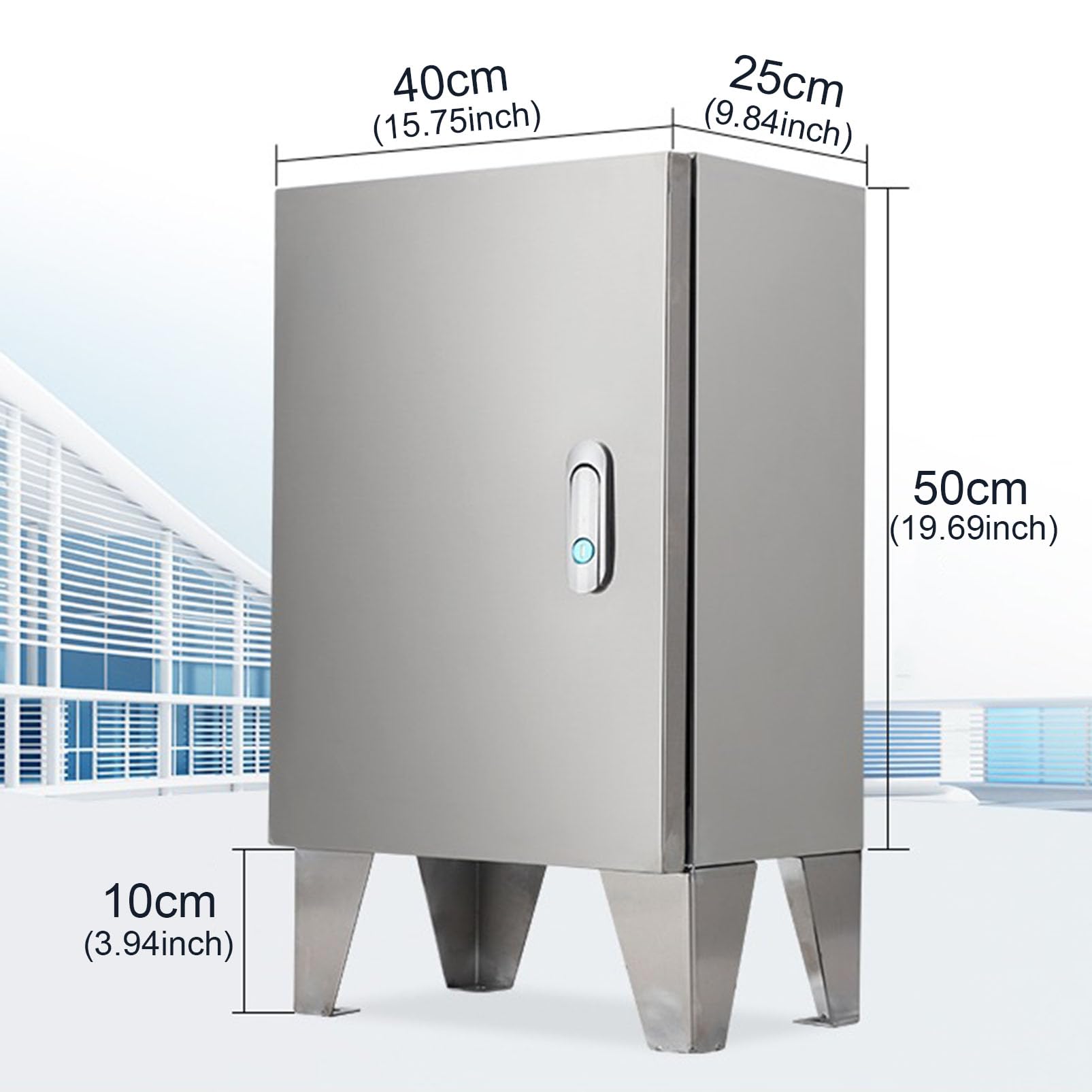 Cajas de pared para instalaciones electrónicas, iones de carga exterior de pie alto EV caja cerradura unión de acero inoxidable Multisize IP65(40x25x50cm)