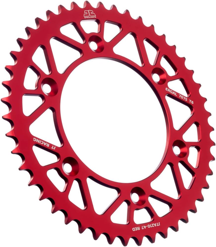 JT Sprockets JTA210.47RED Red Racelite Anodized Aluminum 7075 T6 Rear Sprocket, Single