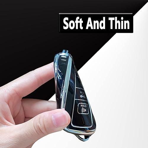 Miniatura 4 de Funda para llavero compatible con Toyota 2019-2024 Camry Rav4 Highlander Avalon C-Hr Prius Corolla Gt86 Prius Accesorios (negro)