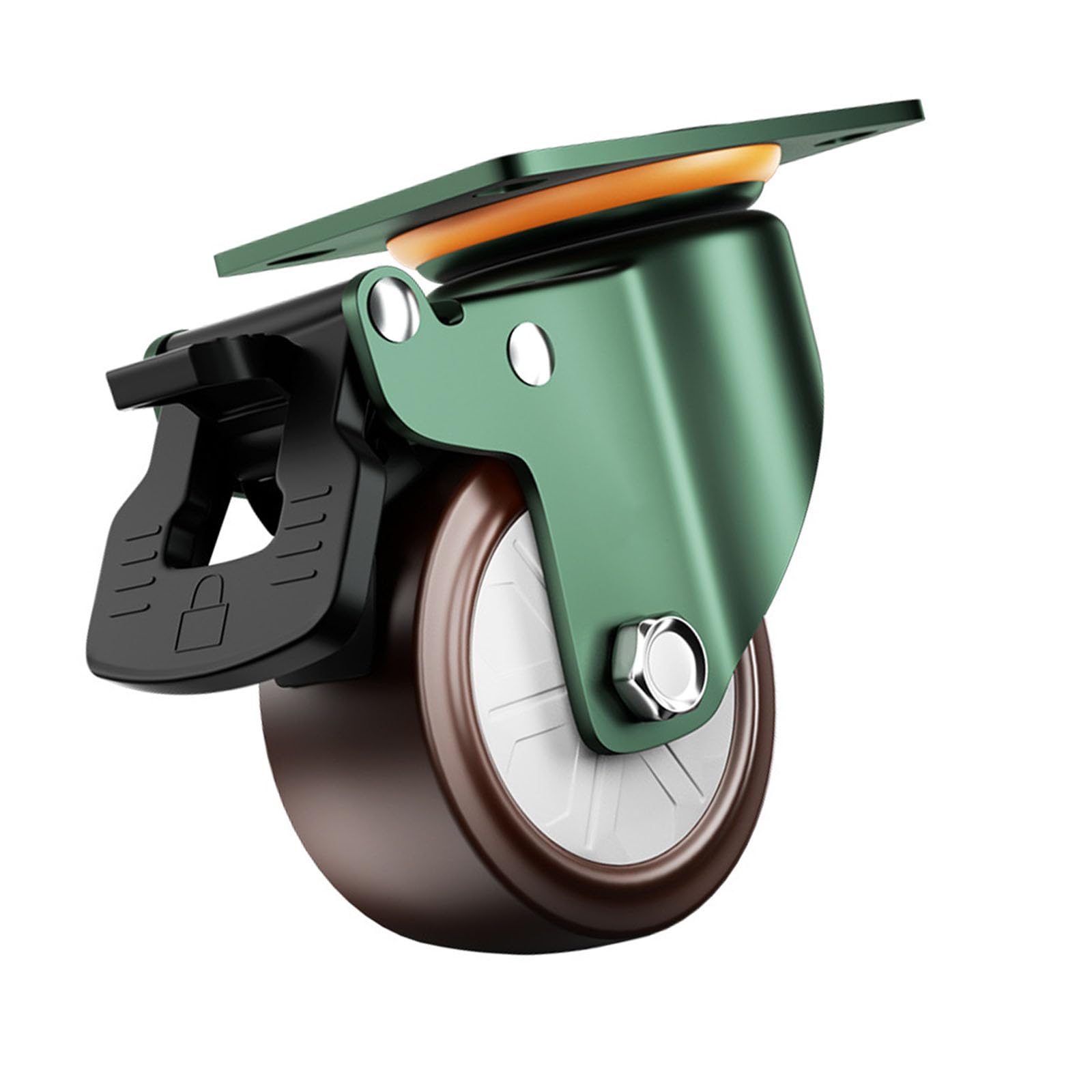 Cazstyk Multicolor Duty Rotating Caster Wheel With Brake 48Kg Load Capacity For Furniture And Equipment Smooth 360 Degree Movement Quiet Rolling Casters For Offices Chairs