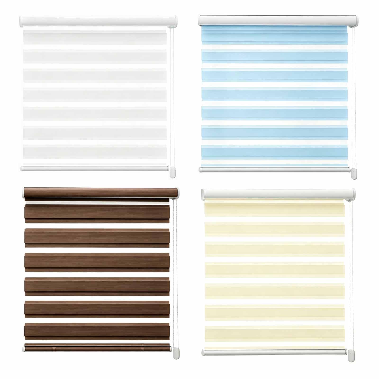 Store Enrouleur Jour Nuit, Store Zèbre Double Tissu avec Clips, Rideau Translucide Et Occultant pour Fenêtre Et Porte, Protection Solaire, Largeur 50 60 80 100 120 140 155cm