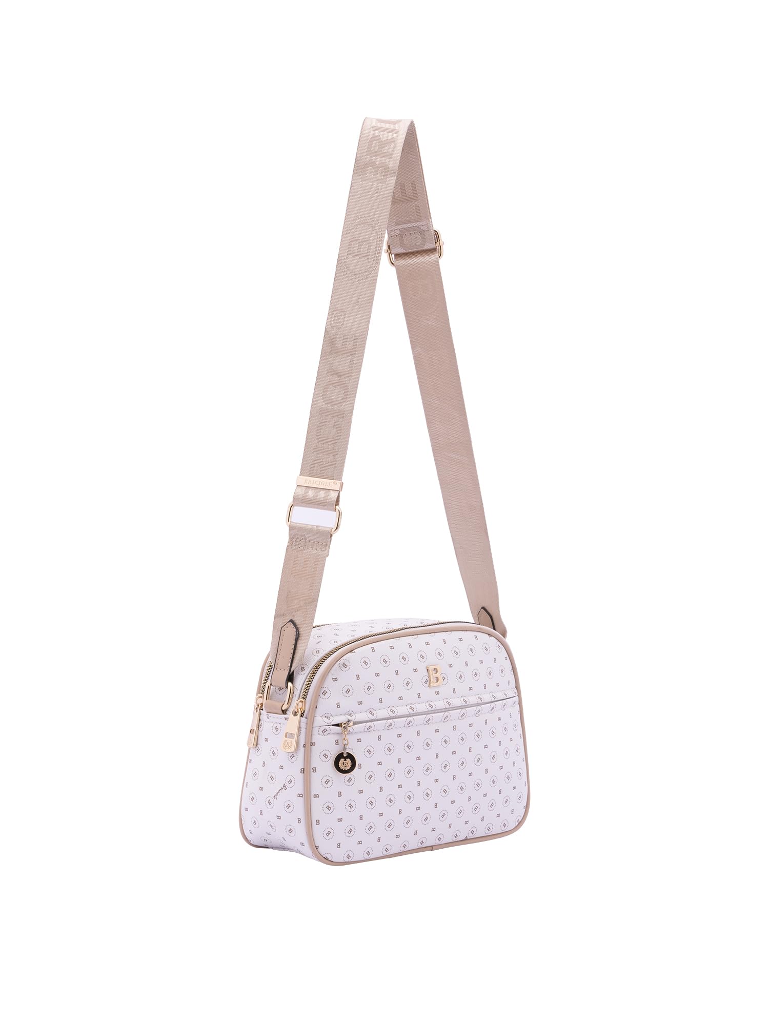 Bolso Bandolera Mujer Ecopiel con Cremallera - Negro y Marrón