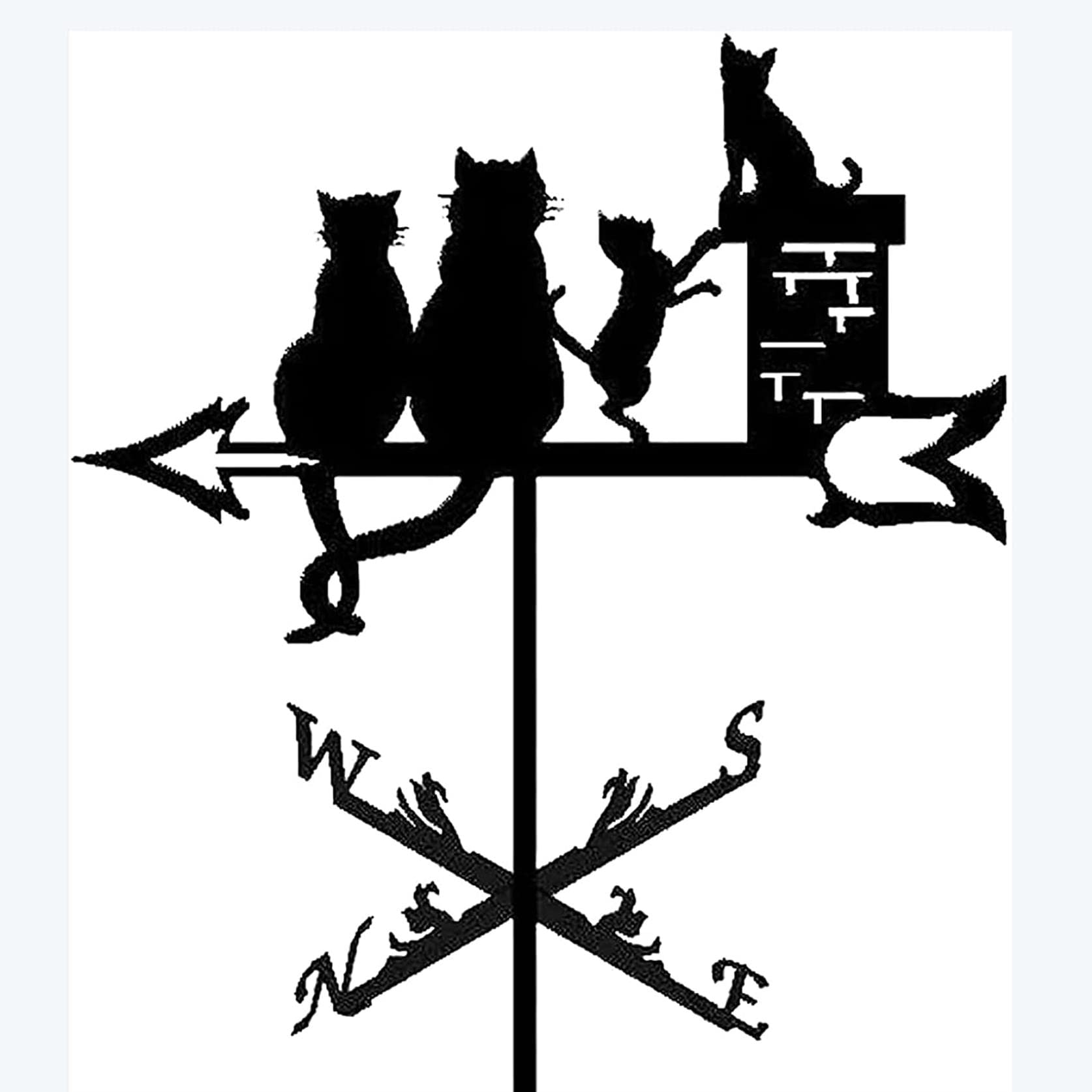 WIQUYBML wind vane Sheep Peace Pigeon Cat Metal Weather Vane, Vintage Weathervane Direction Indicator for Outdoor Garden Roof Paddock Decoration Wind Vane (Style 4)