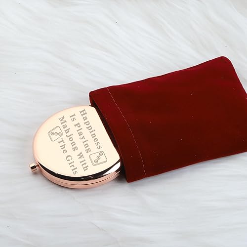 Miniatura 7 de WUSUANED Divertido espejo de maquillaje Mahjong Happiness is Playing Mahjong con Mahjong Player Gifts Chinese Game Lover Gift