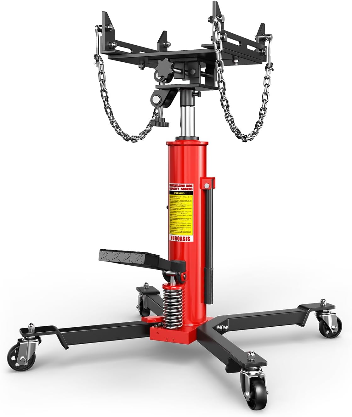 Transmission Jack,32.28"–69.91" High Lift, 1100 Lbs Heavy-Duty Hydraulic Telescoping Transmission Jack,2-Stage Telescoping Transmission Jack with Foot Pedal