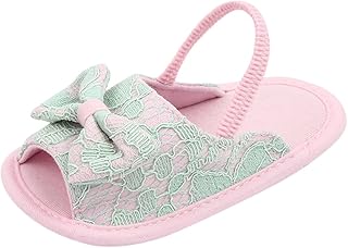 Primavera e Verão Crianças Bebê Bebê Sandálias Meninas Sandálias de Fundo Plano Luz Deslizante Bico Aberto Confortável Laço Cor Sólida Sandálias Meninas Tamanho 8