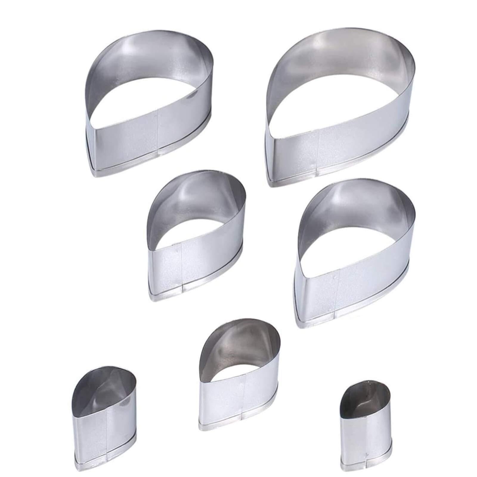7 Pieces Rose Petal Molds Stainless Steel Cookie Cutters DIY Cutters for Kitchen Baking Dessert Sandwich and Fondant etc