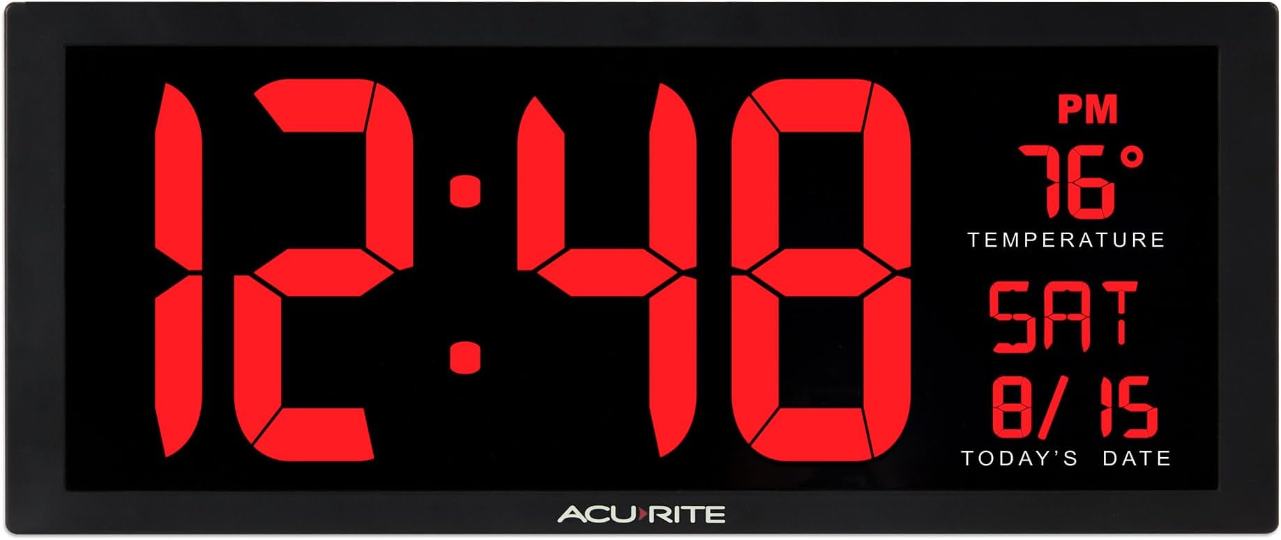 Chaney Instruments AcuRite Digit 14.5 Wall Clock- Multicolour