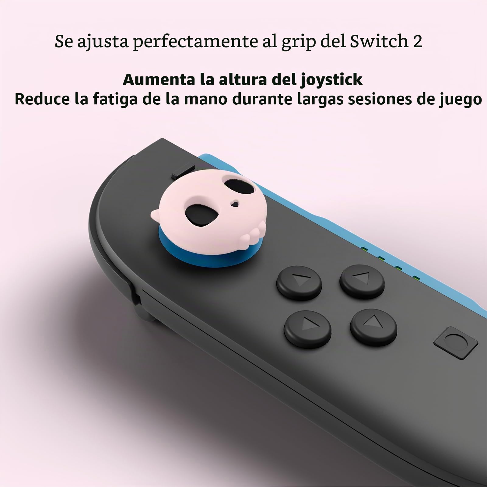 GeekShare Juego de 4 tapas de silicona antideslizantes compatibles con Switch 2 para Switch 2025, color negro y rosa