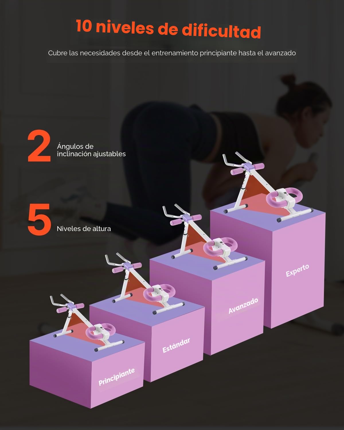 VEVOR Máquina de Ejercicios Abdominales Equipo de Entrenamiento Abdominal para Gimnasio en Casa Capacidad de Peso de 150 kg Máquina de Ejercicios Abdominales para Entrenamiento de Fuerza Ajustable