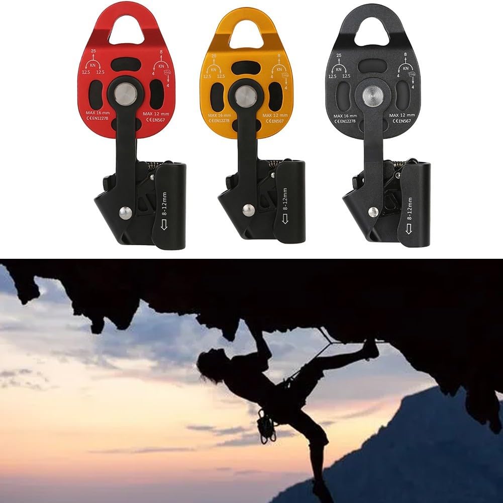 Sollevatore a cavo nero versatile – sistema di trazione e sollevamento unidirezionale per corde di tutte le dimensioni ideale per applicazioni e soluzioni di sollevamento pesanti facili