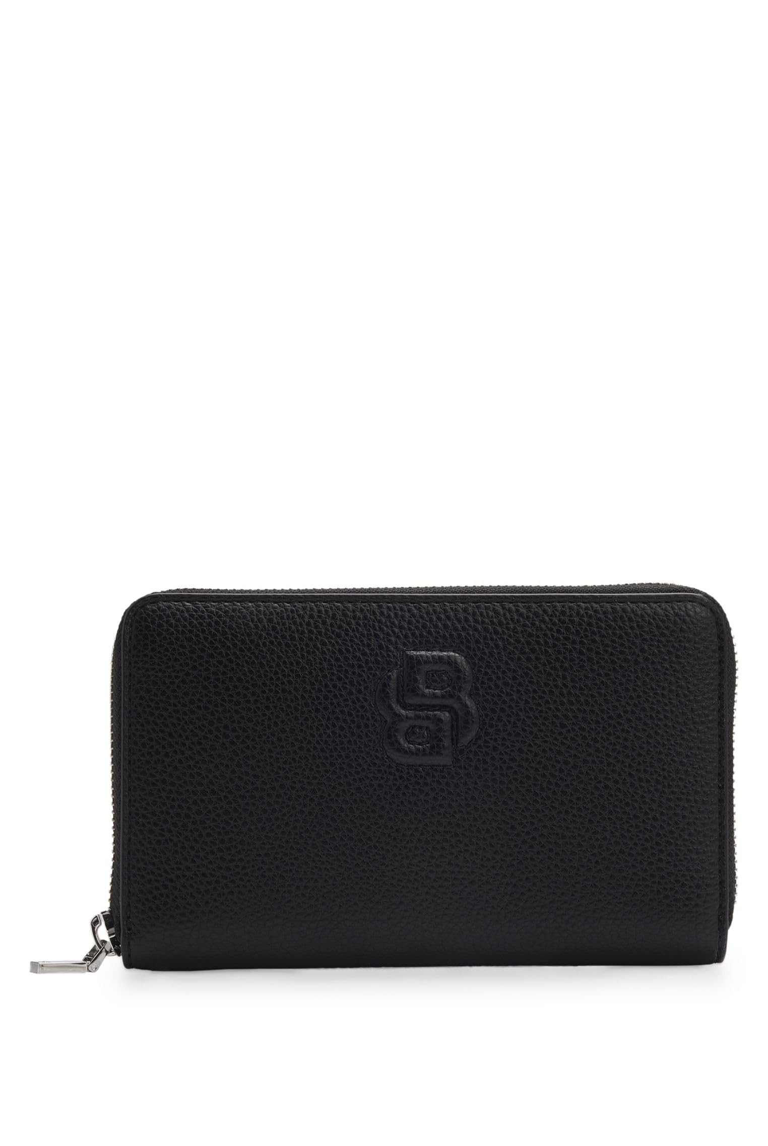 BOSS Women's Anett SM Ziparound 10277946 01 Zip Around Wallet, Black, One Size