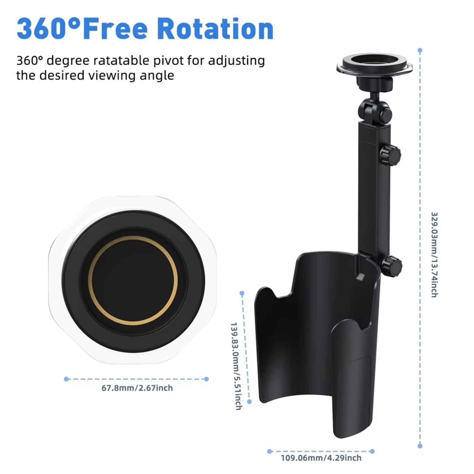 Supporto Per Telefono Per Tazza 2 In 1 Supporto Per Telefono Universale Per Tazza Con Collo Lungo Supporto Per Telefono Cellulare Con Rotazione A 360° Porta Bottiglia Auto