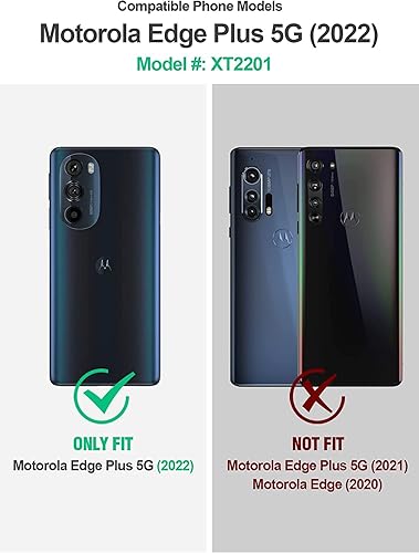 Miniatura 2 de NZND Funda para Motorola Edge Plus (2022) 5G 6.7 pulgadasEdge Plus 5G UW (2022) con protector de pantalla de vidrio templado, funda con clip para