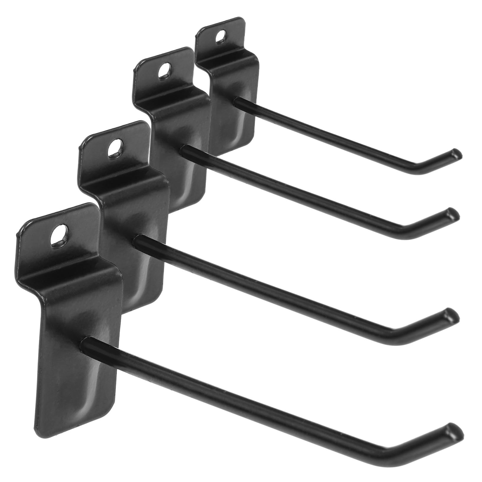 POPETPOP Kit 50 Ganci per Pannello Forato in Ferro Nero 10cm Resistente alla Ruggine Funzione Antiscivolo per Mensole e Espositori in Supermercati