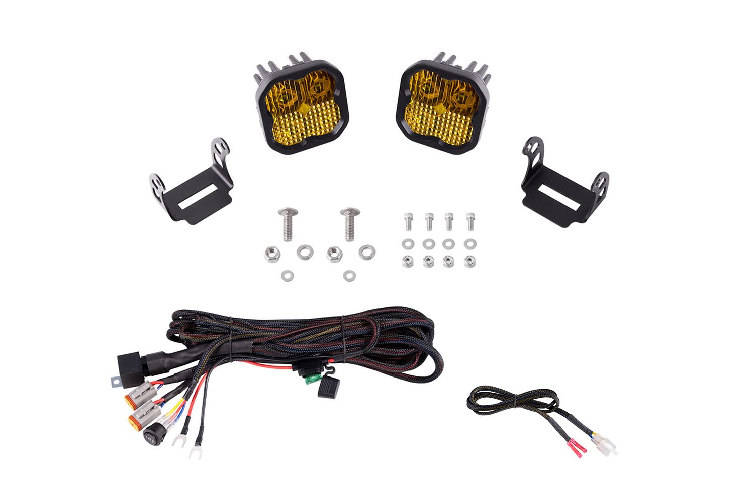 Diode Dynamics Stage Series Backlit Ditch Light Kit compatible with Ford F-150 2021-2025, SSC2 Sport White Combo