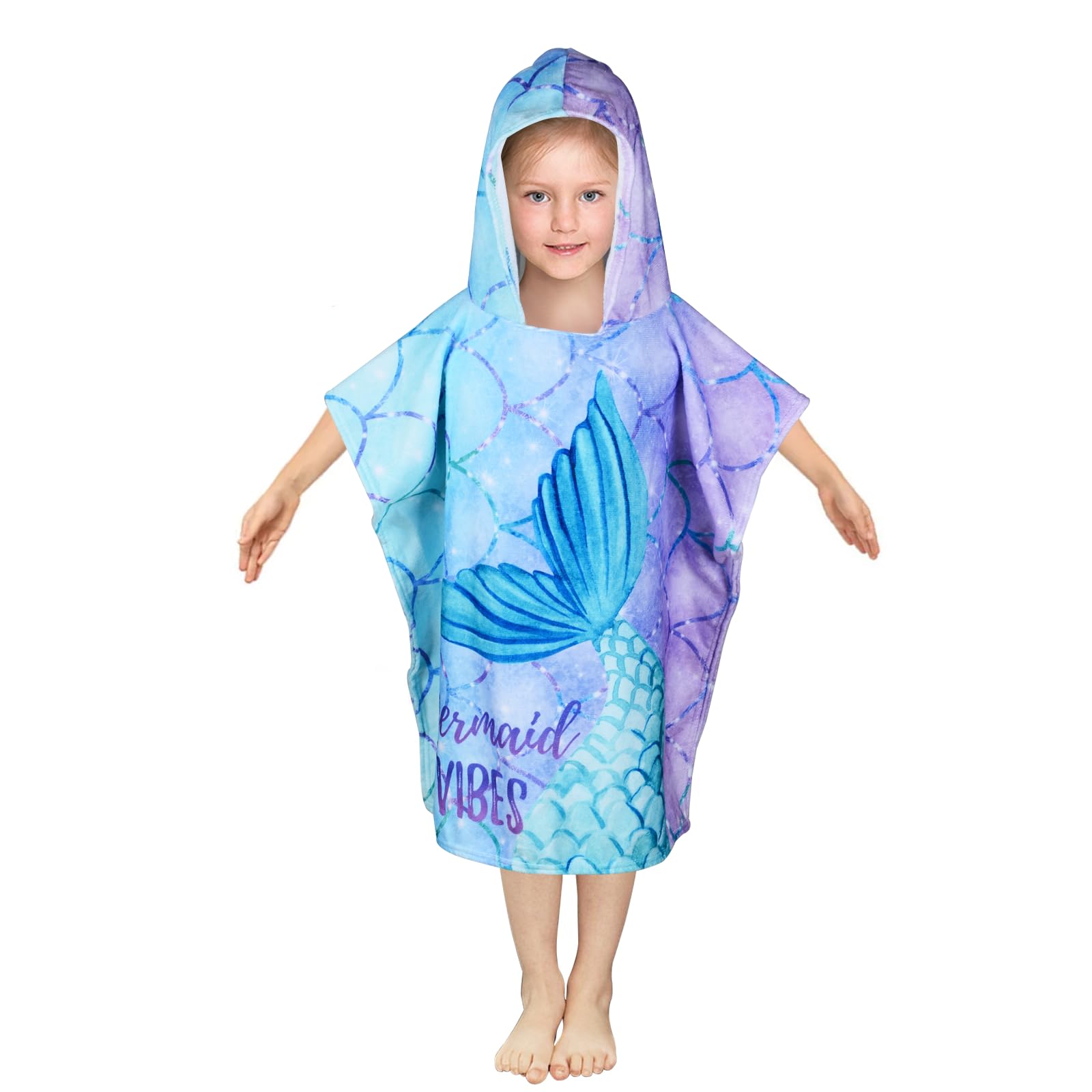 Poncho Da Bagno Bambini - Microfibra, Con Cappuccio, Per Spiaggia E Piscina - Foto 7