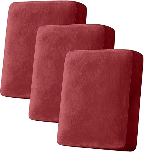 Miniatura 68 de Funda para sofá, funda de cojín de terciopelo elástico de 2 piezas, funda elástica lavable para asiento o respaldo, fundas de asiento de sofá para