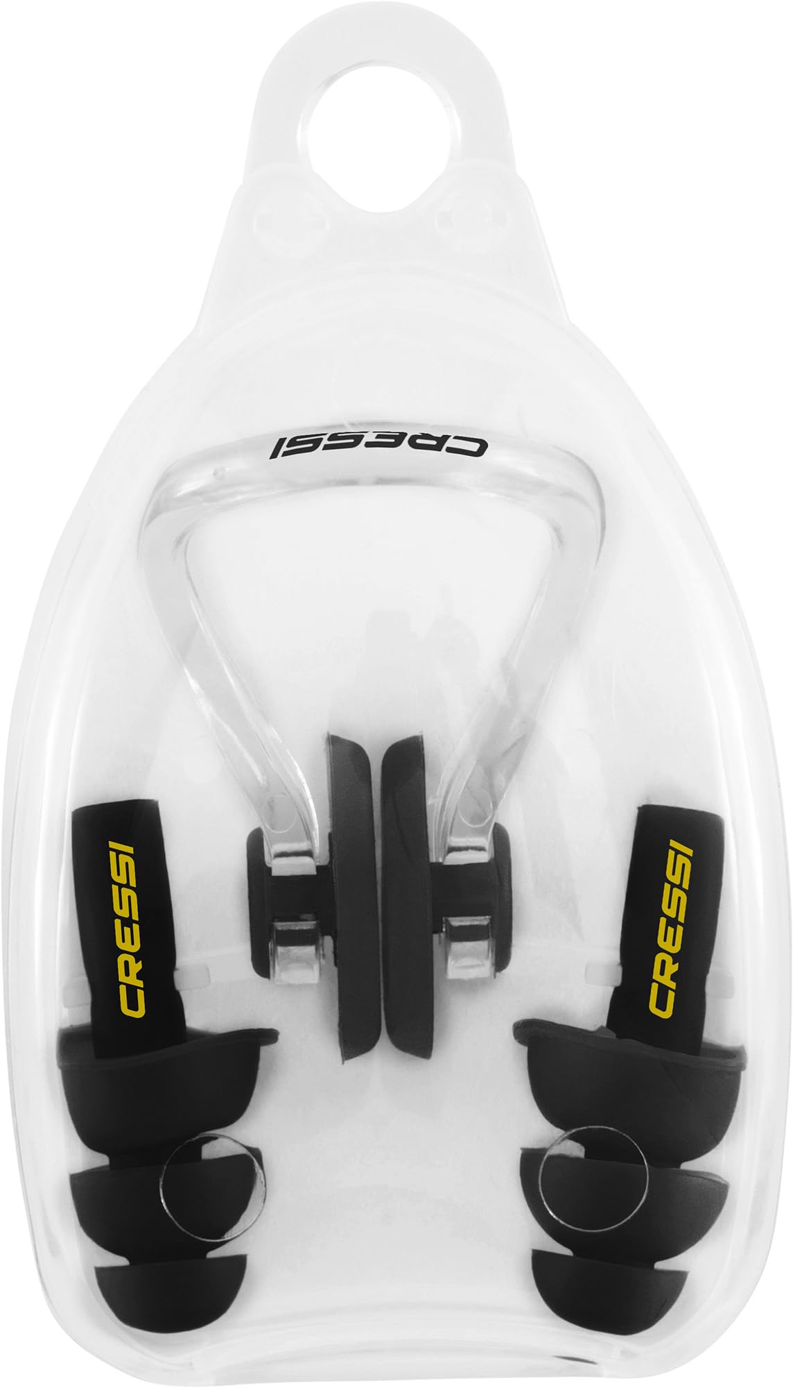CRESSI Aqua Kit Ear Plugs + Nose Clip - Set Tappi Orecchie + Clip Naso per Adulti, Ideali per Impedire l'ingresso dell'Acqua durante il Nuoto, Taglia Unica