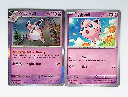 Wigglytuff 084/193 - Paldea Evolved - Pokemon Evolution Set - 2 Card Lot - Scarlet & Violet