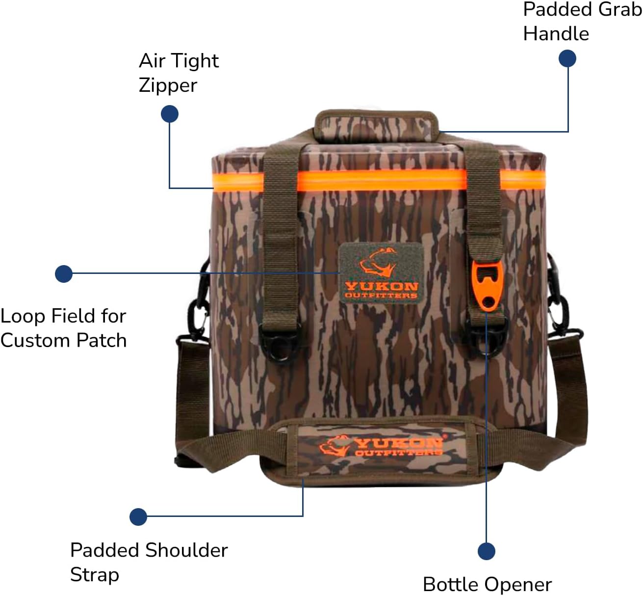 Yukon Outfitters Can Tech Cooler Bag, Durable TRU Welded Leakproof Insulated Outdoor Camping Boating Meal & Drink Lunchbox w/Airtight Zippers, Padded Carry Handle & Shoulder Strap