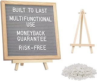 WZLL.SLSP Felt Letter Message Board 340 Letters,Letter Board Sign With Stand, 10X10 Inch for Baby & Pregnancy Announcement Sign,for Party Home Decor