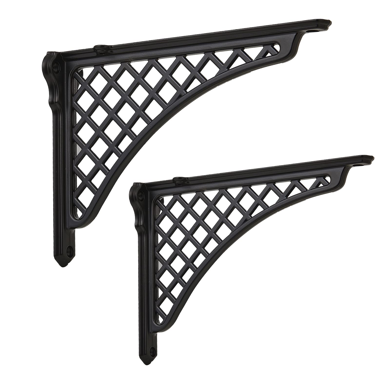 Équerre étagère victrienne HARPOON en fonte noire moulée style ancien