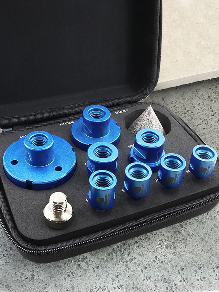 Punta per Trapano Diamantata Set - 6/6/8/25/35/50/68mm+10MM Versatile Fresa Diamantata+50mm Fresa Diamantato+Gambo Esagonale a M14 Filo per Porcellana Granito Piastrella Marmo Taglio a Secco