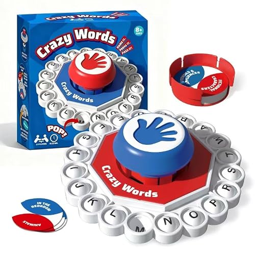 WJToric Fast Paced Word Board Game, Letter Press Vocabulary Game with Category Cards and Timer Button, Family Party Board Game for Teens and Adults, English Word Game for 2-8 Players, Red - Image 5