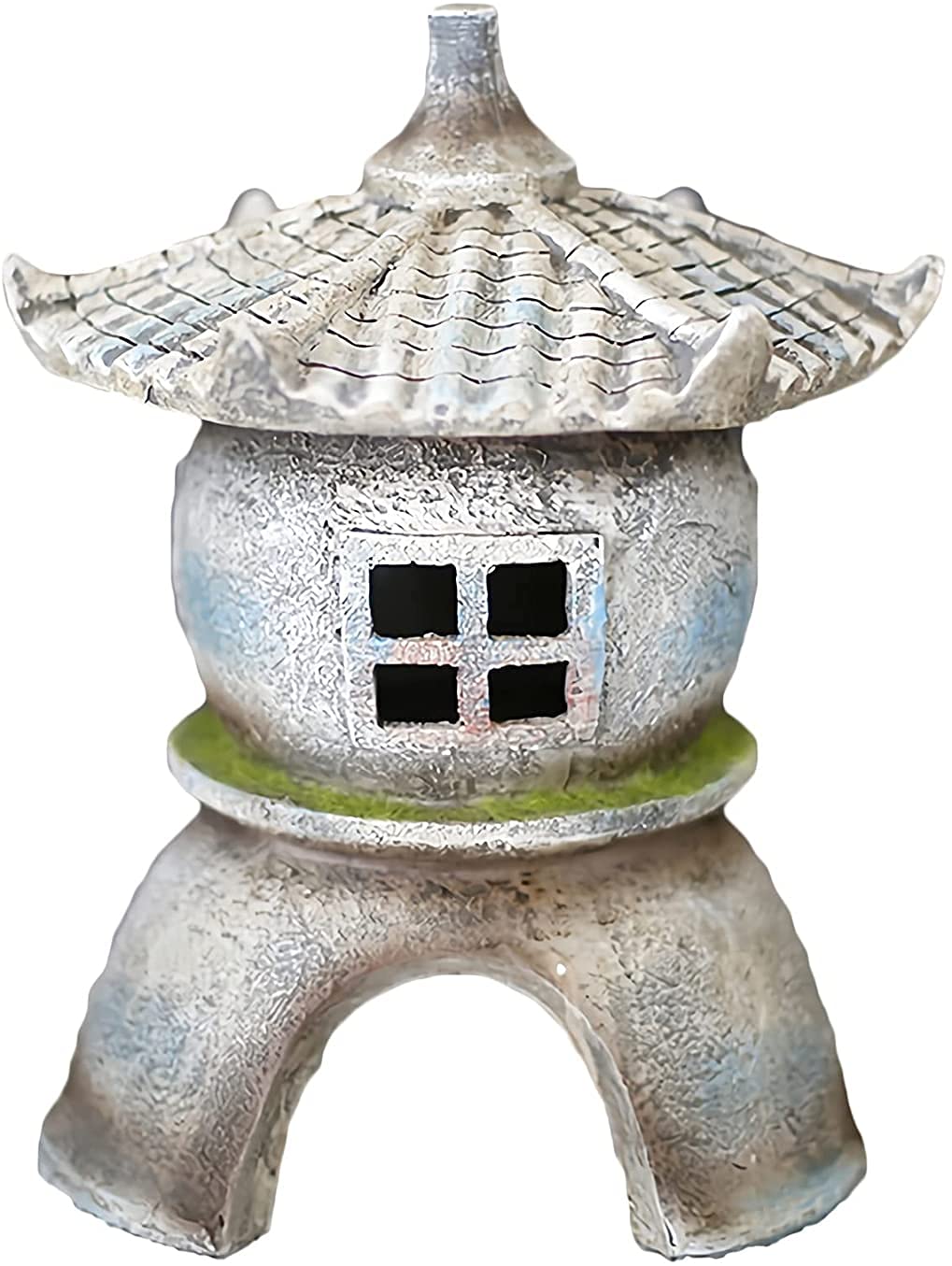 11,02" H Pagoda zasilana energią słoneczną statuetka lampa ogrodowa, wodoodporna rzeźba ogrodowa