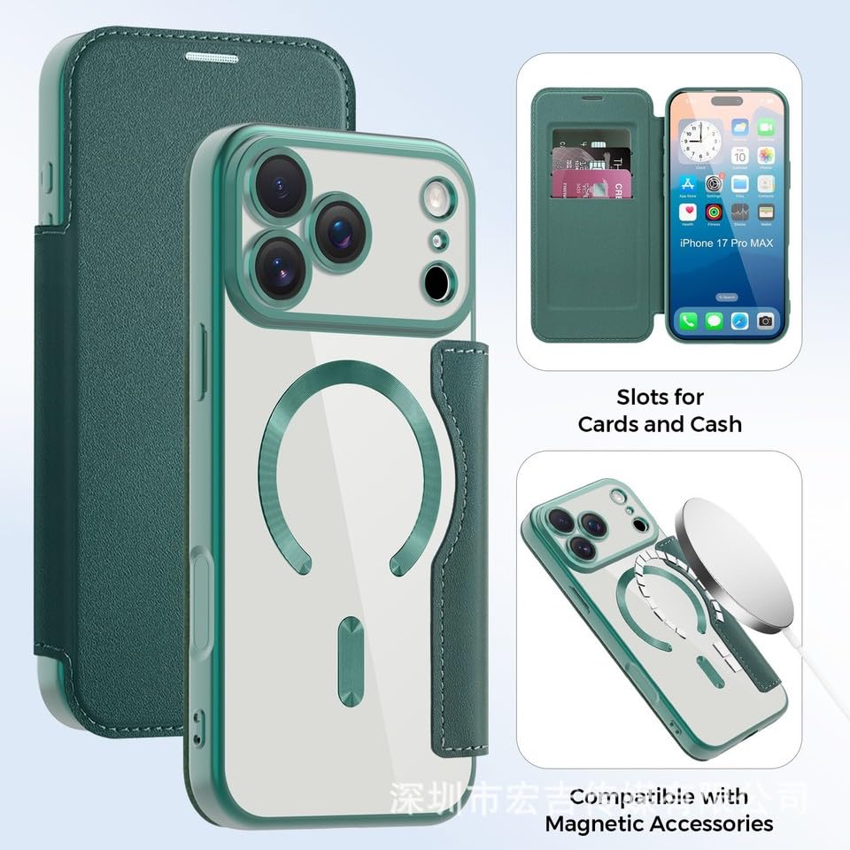 Étui iPhone 14 Pro rose en cuir véritable avec protection RFID premium