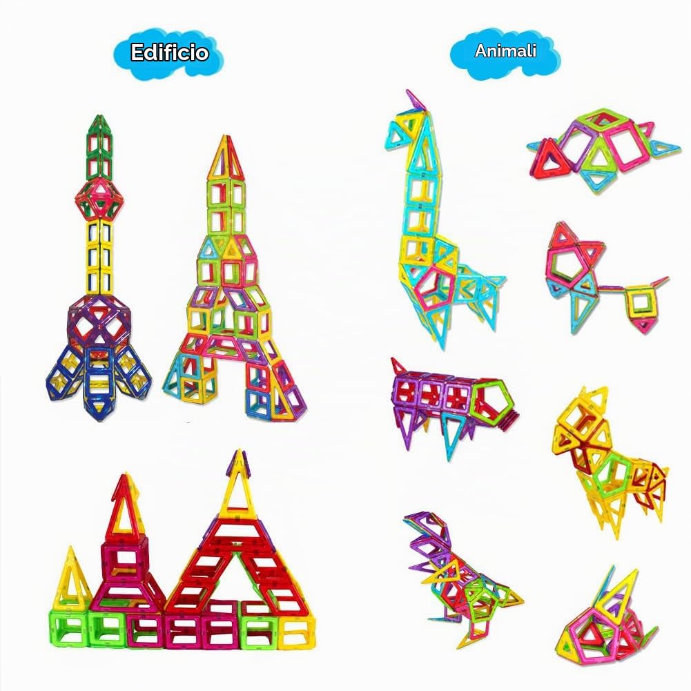 LIVEHITOP 109 Pezzi Costruzioni Magnetiche per Bambini, Grandi Magnetica Costruzione Blocchi Giochi Educativi Creativi 3D DIY Giocattoli Regalo per Natale Giornata Bambini