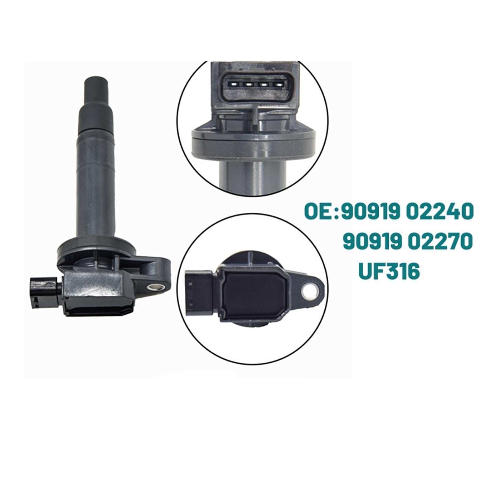 Compatible Con TOYOTA Para YARIS P1 P2 P9 P13 1.0 1.3 1.5 Para IQ Para PRIUS LIFTBACK Bobina De Encendido Paquete De Bobina Lápiz Bobina 9091902240 Bobinas Encendido(4PCS)