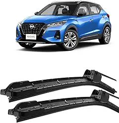 Par Palheta Limpador Parabrisa em Silicone Compatível com Nissan Kicks 2016 2017 2018 2019 2020 2021 Tipo Gancho