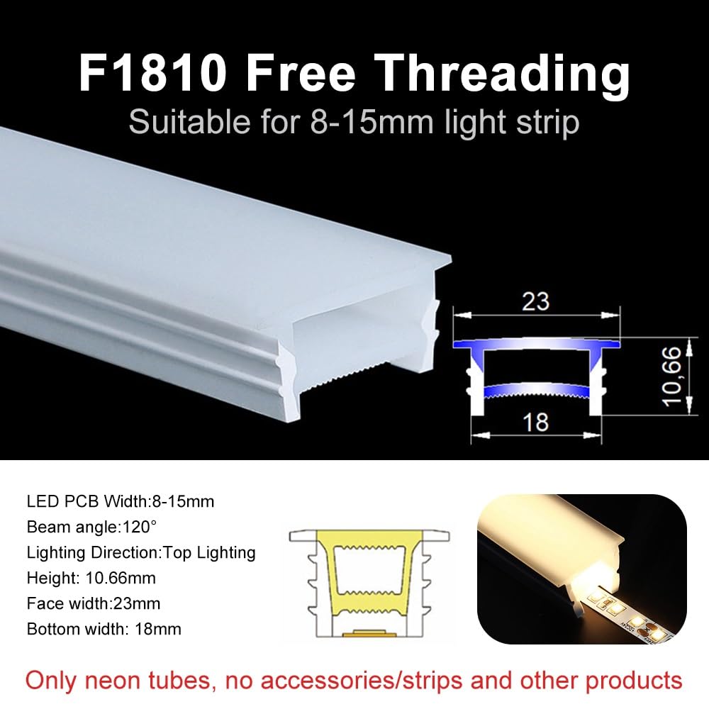 5 Meter biegbare LED-Neon-Silikonabdeckung – sanftes Leuchten, leicht zu schneiden, 120° Abstrahlwinkel, 1 Stück
