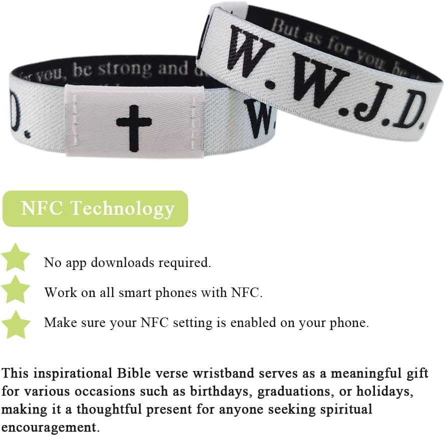 10Pack Daily Bible Verse Bracelets, Jesus bracelets WWJD Scripture Wristband, Wearable Christian Bible Bracelets, Inspirational Jesus Christian Gifts for Girls Men Women (10Pack) - Image 5