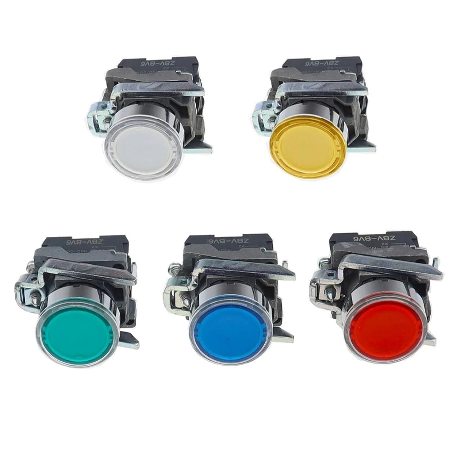 1PCS XB4プッシュボタンスイッチ瞬時自己リセット22mm電源ボタンライト付き(Button Yellow,24V,1NO)