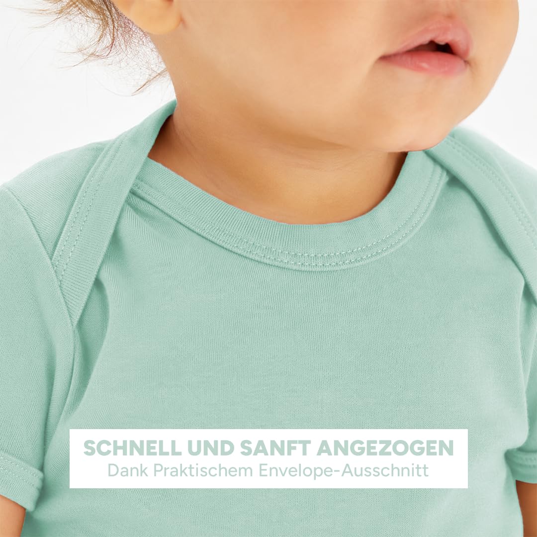 Babybody personalisiert mit Namen inkl. 8 Meilensteinkarten, Baby Geschenk zur Geburt für Mädchen & Jungen, Body Baby Neugeborene, Babyparty Geschenk, Taufe, Unisex Baumwolle