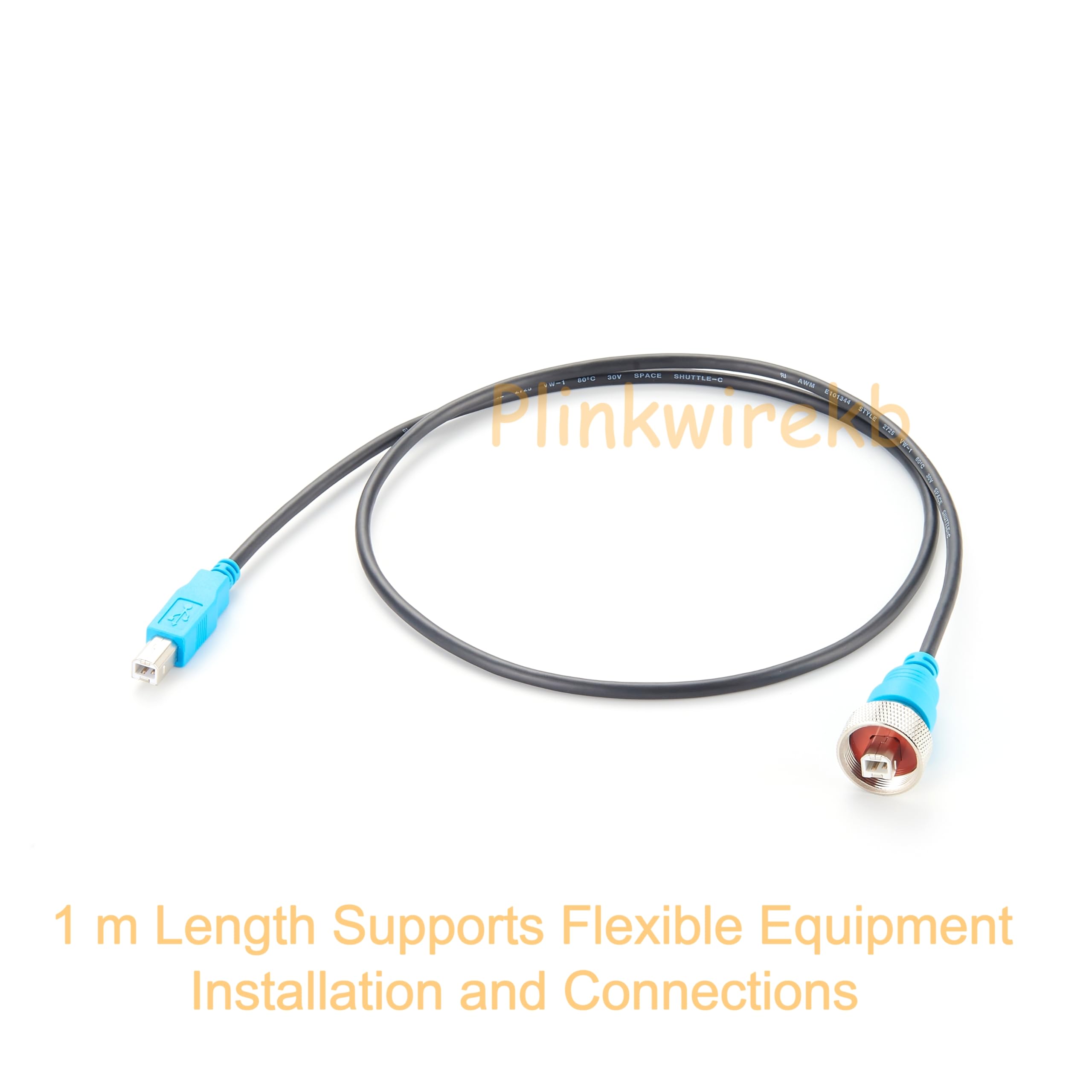 USB 2.0 typ B wtyczka do wtyczki kabel przemysłowy, 1 m