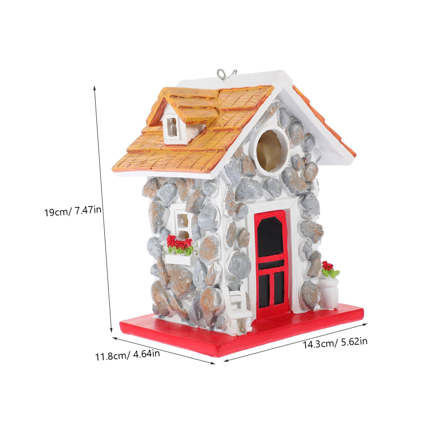 Hohopeti Casa de Pájaros Exterior de Resina Resistente Casita para Nido de Aves Pequeñas Colgante Decorativo para Jardín Refugio Seguro para Anidación y Descanso