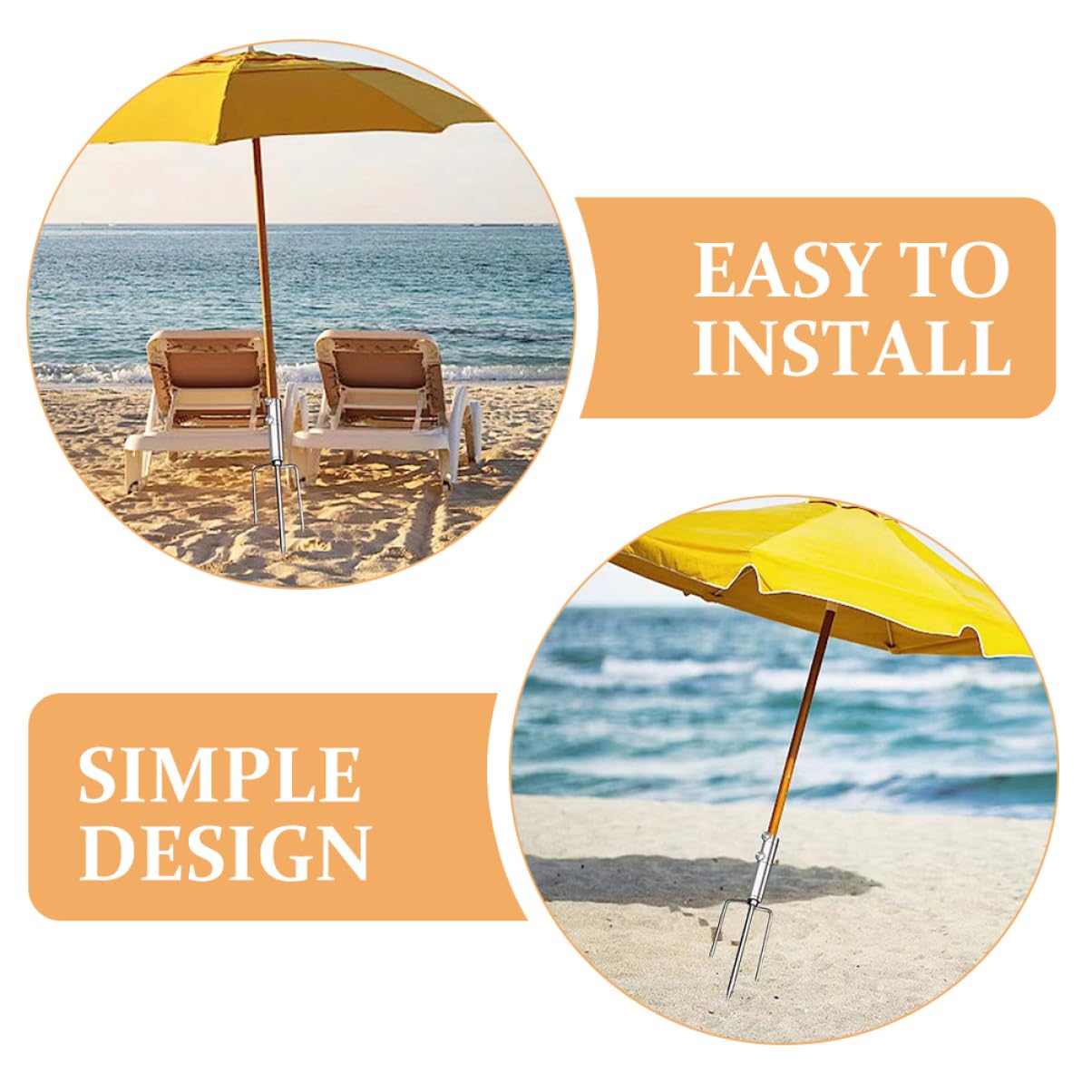 Happyyami Umbrella Stand Metal Anchor Umbrella Spike for Beach Umbrella Beach Umbrella Spike Umbrella Pole Anchor Umbrella Sand Anchor Umbrella Anchor Umbrella Base Stands Umbrella Holder